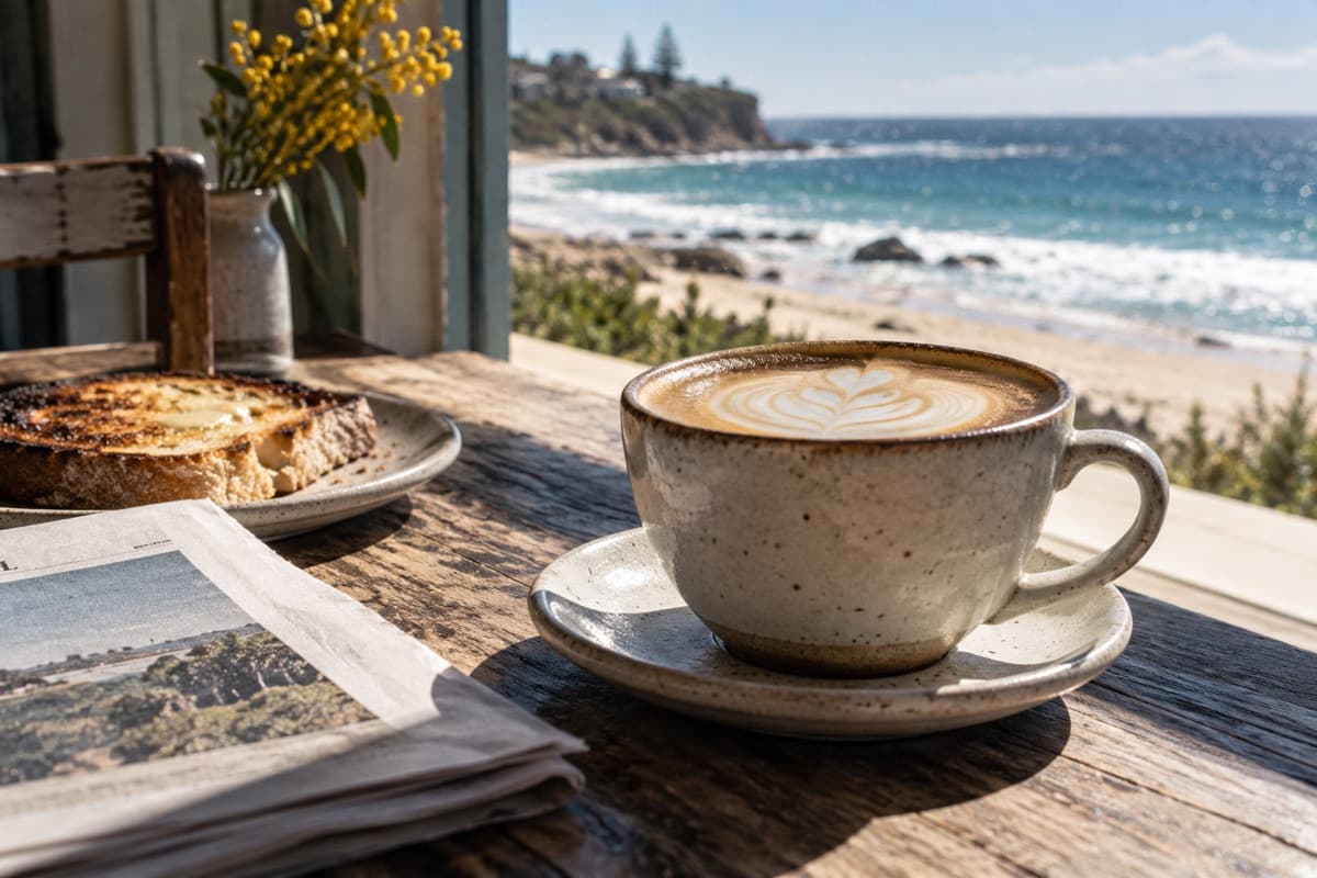 A flat white and a long swim