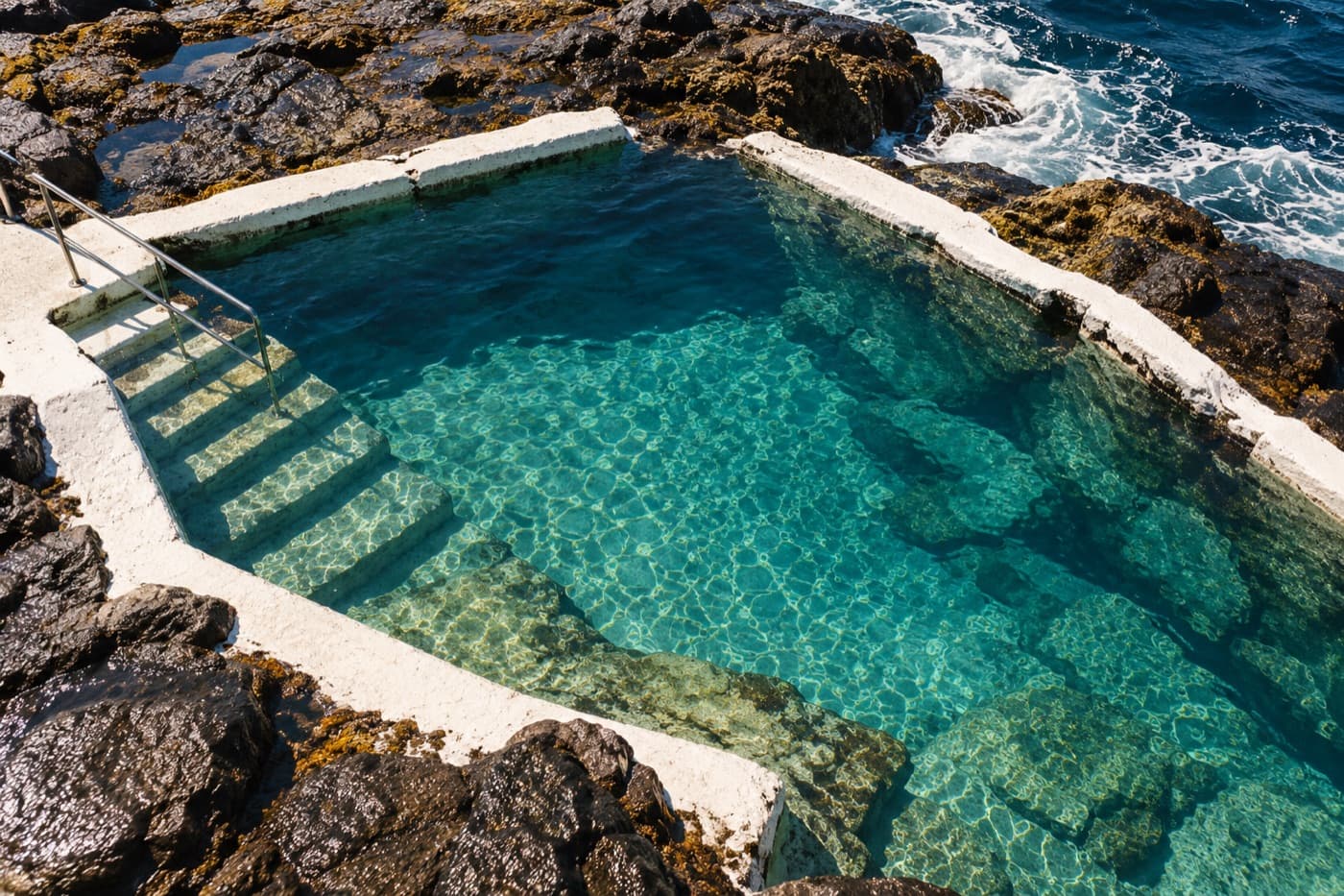 An empty ocean rock pool on the Australian coast